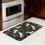 Night Floral Unicorn Pattern Print Kitchen Mat