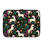 Night Floral Unicorn Pattern Print Laptop Sleeve