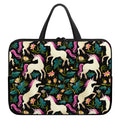 Night Floral Unicorn Pattern Print Laptop Sleeve With Handle
