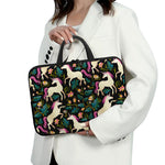 Night Floral Unicorn Pattern Print Laptop Sleeve With Handle