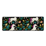 Night Floral Unicorn Pattern Print Long Kitchen Mat