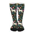 Night Floral Unicorn Pattern Print Long Socks