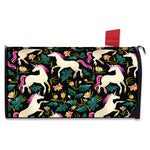 Night Floral Unicorn Pattern Print Mailbox Cover