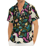 Night Floral Unicorn Pattern Print Men's Deep V-Neck Shirt