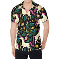 Night Floral Unicorn Pattern Print Men's Shirt