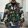 Night Floral Unicorn Pattern Print Men's Shirt Jacket