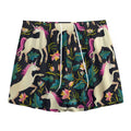 Night Floral Unicorn Pattern Print Mesh Shorts