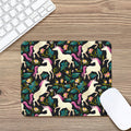 Night Floral Unicorn Pattern Print Mouse Pad