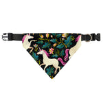 Night Floral Unicorn Pattern Print Over The Collar Dog Bandana