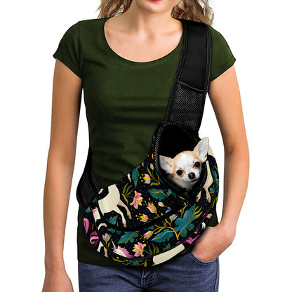 Night Floral Unicorn Pattern Print Pet Sling Carrier