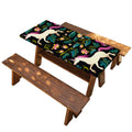 Night Floral Unicorn Pattern Print Picnic Table Cover