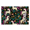 Night Floral Unicorn Pattern Print Placemat