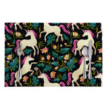 Night Floral Unicorn Pattern Print Placemat
