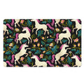 Night Floral Unicorn Pattern Print Polyester Doormat