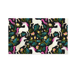 Night Floral Unicorn Pattern Print Polyester Flag