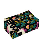 Night Floral Unicorn Pattern Print Rectangle Tissue Box Cover