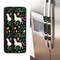 Night Floral Unicorn Pattern Print Refrigerator Handle Covers