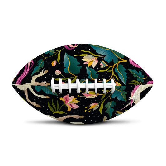 Night Floral Unicorn Pattern Print Rugby Ball
