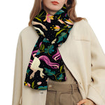 Night Floral Unicorn Pattern Print Scarf