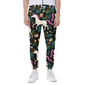Night Floral Unicorn Pattern Print Joggers