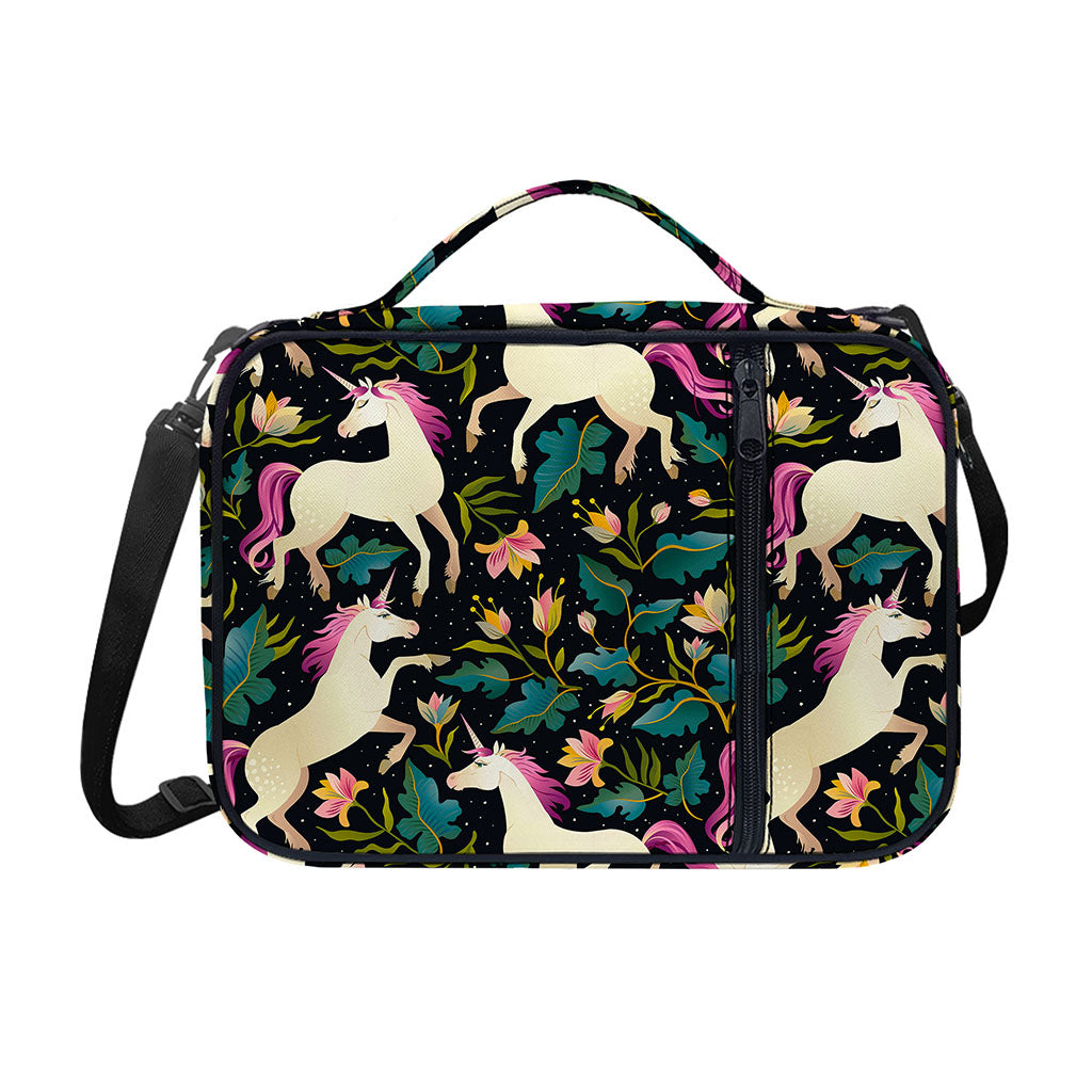 Night Floral Unicorn Pattern Print Shoulder Strap Bible Bag
