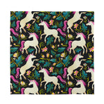 Night Floral Unicorn Pattern Print Silk Bandana