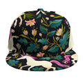 Night Floral Unicorn Pattern Print Snapback Cap