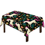 Night Floral Unicorn Pattern Print Tablecloth