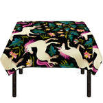 Night Floral Unicorn Pattern Print Tablecloth