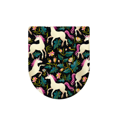 Night Floral Unicorn Pattern Print Toilet Lid Cover