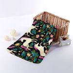 Night Floral Unicorn Pattern Print Towel