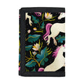 Night Floral Unicorn Pattern Print Trifold Wallet