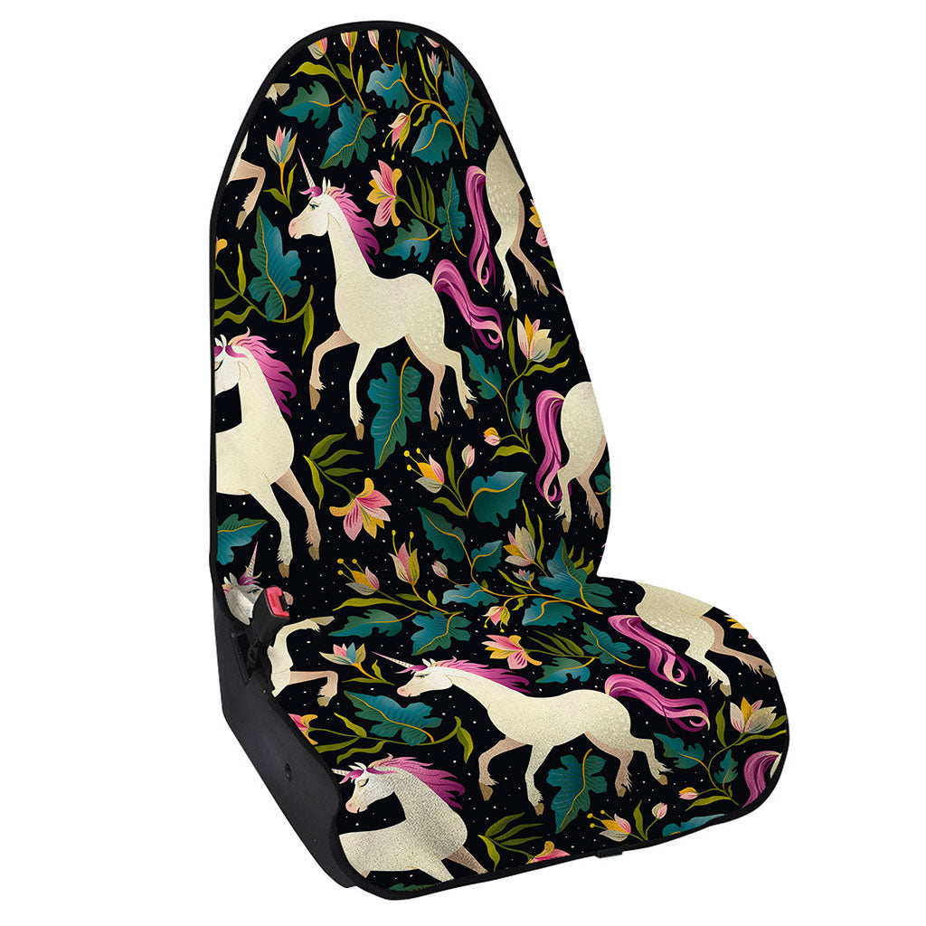 Night Floral Unicorn Pattern Print Waterproof Car Seat Cover
