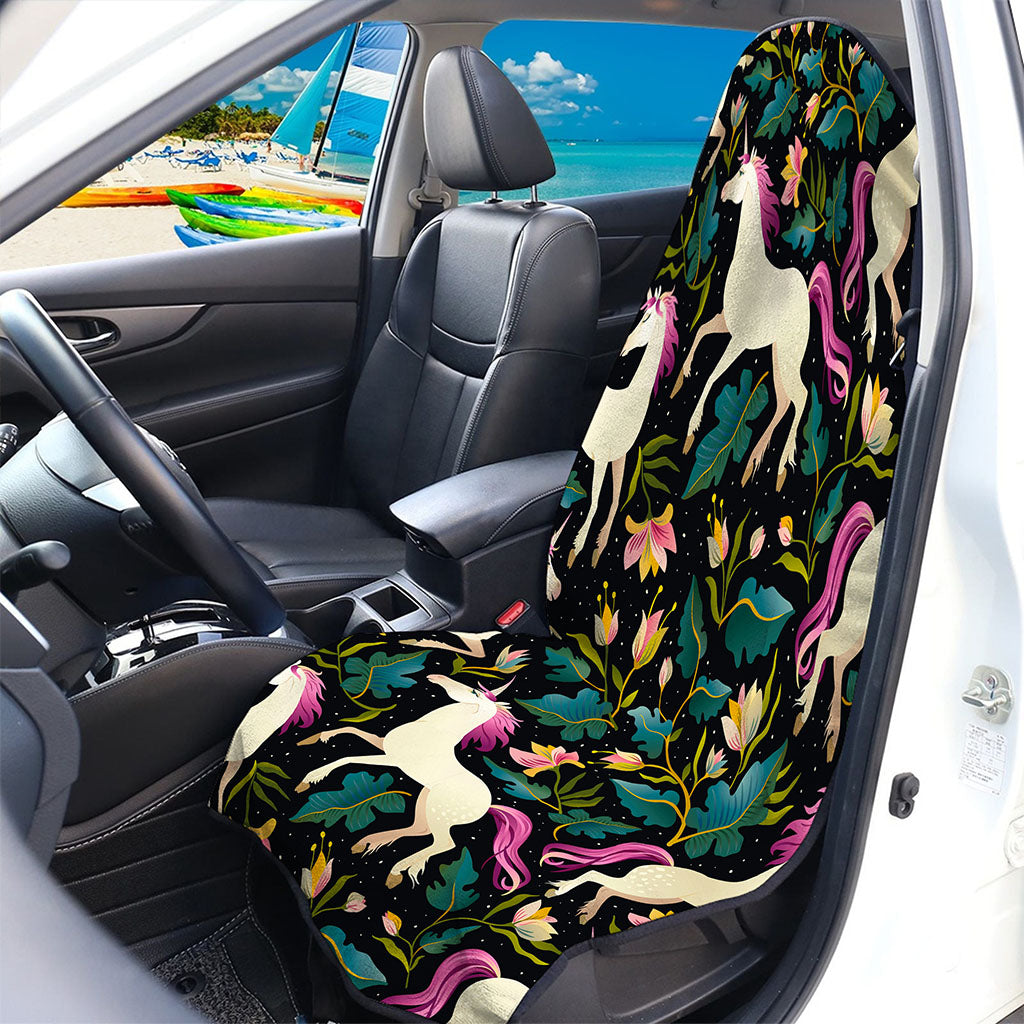 Night Floral Unicorn Pattern Print Waterproof Car Seat Cover
