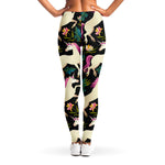 Night Floral Unicorn Pattern Print Women's Leggings