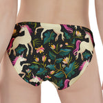 Night Floral Unicorn Pattern Print Women's Panties
