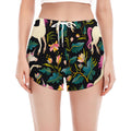Night Floral Unicorn Pattern Print Women's Split Running Shorts