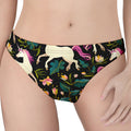Night Floral Unicorn Pattern Print Women's Thong
