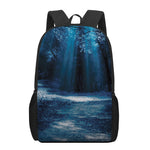 Night Forest And Moonlight Print 17 Inch Backpack