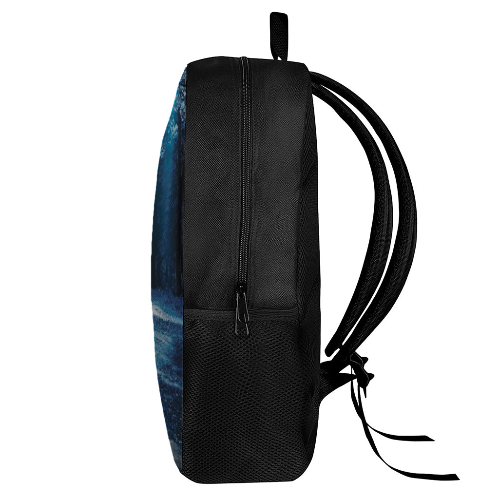 Night Forest And Moonlight Print 17 Inch Backpack