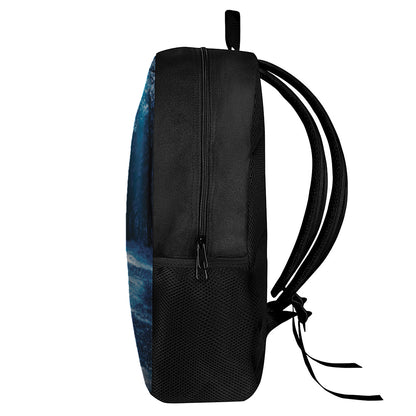 Night Forest And Moonlight Print 17 Inch Backpack