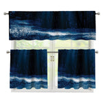 Night Forest And Moonlight Print 3 Piece Kitchen Curtains