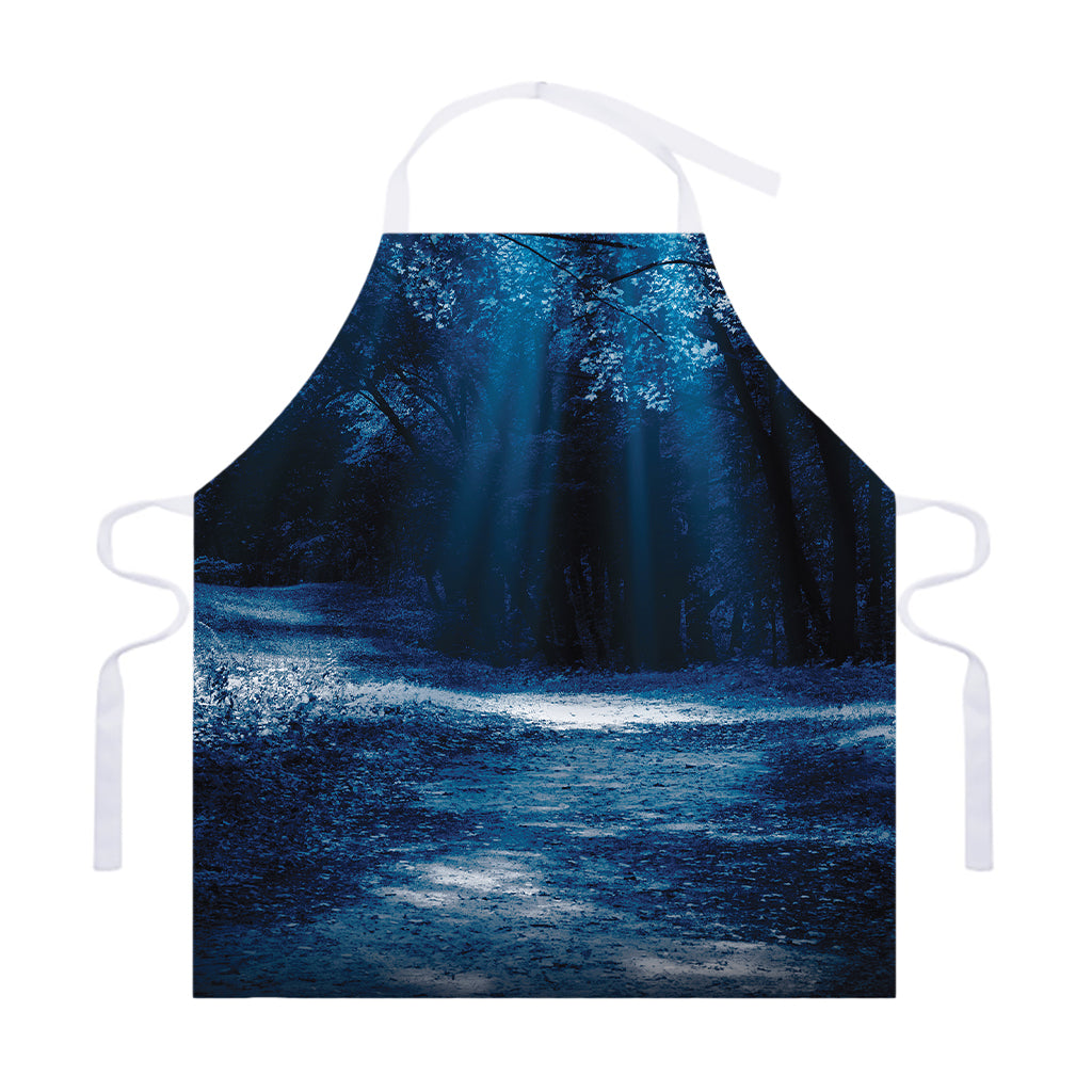 Night Forest And Moonlight Print Adjustable Apron