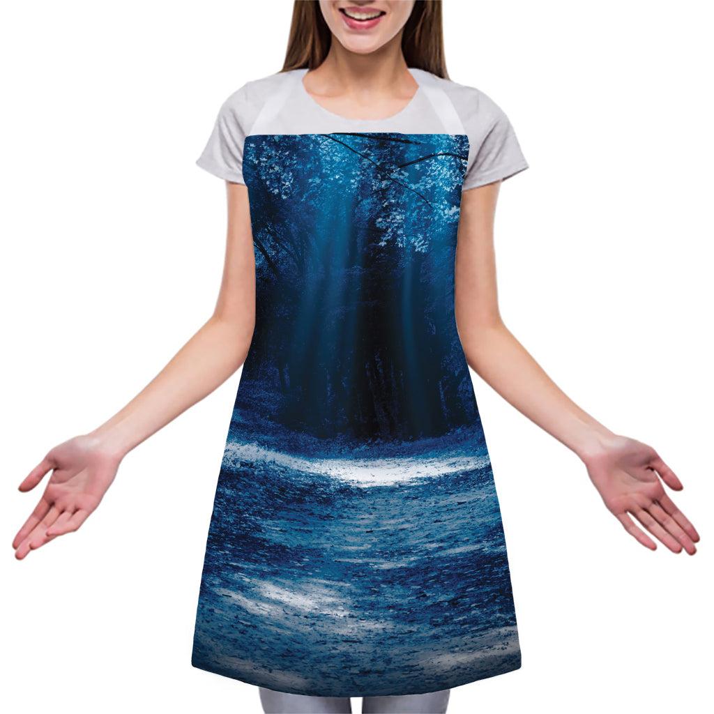 Night Forest And Moonlight Print Adjustable Apron