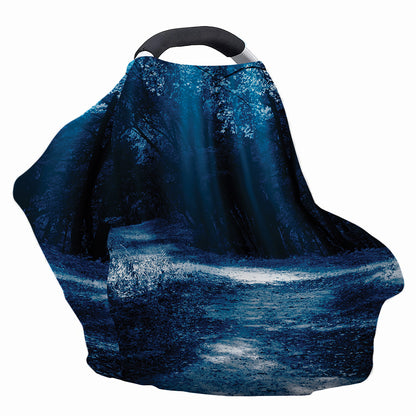 Night Forest And Moonlight Print Baby Seat Cover