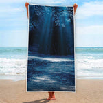 Night Forest And Moonlight Print Beach Towel