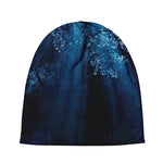 Night Forest And Moonlight Print Beanie