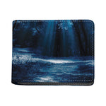 Night Forest And Moonlight Print Bifold Wallet
