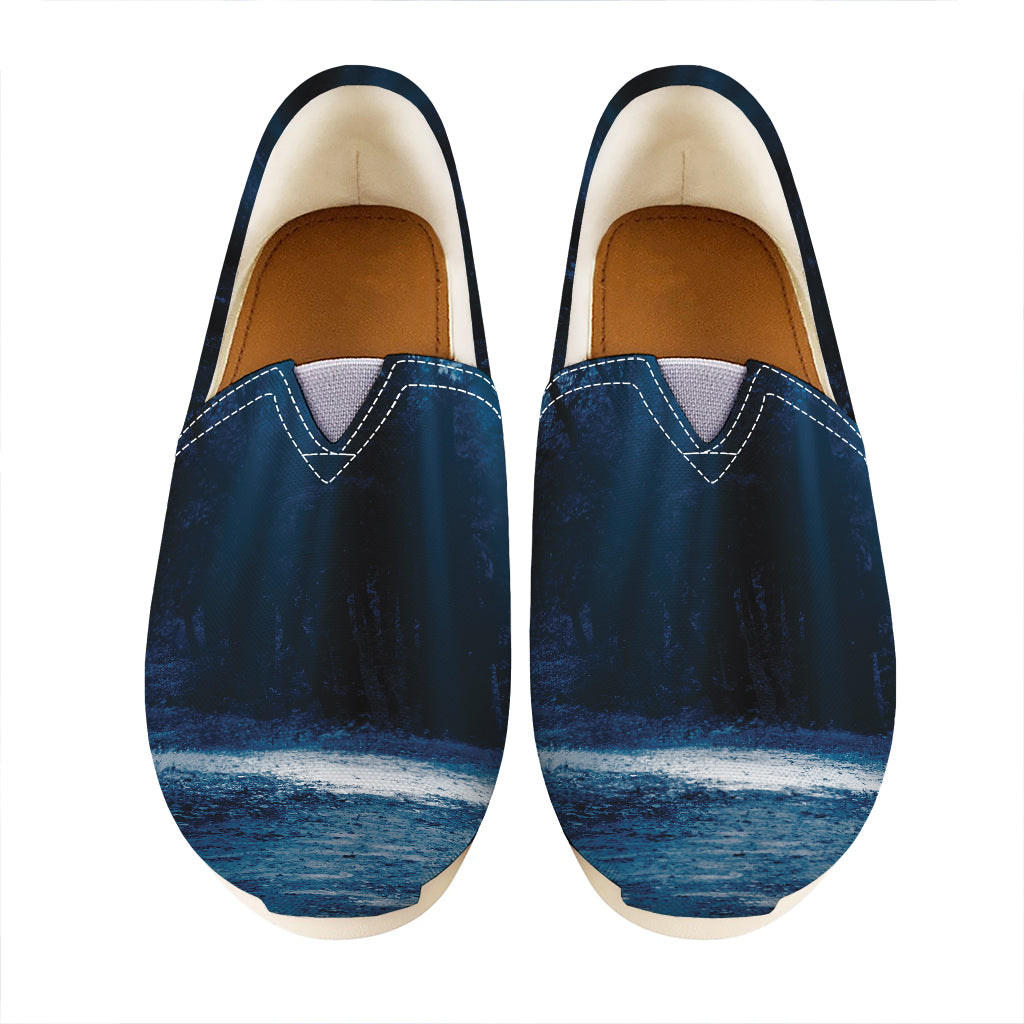 Night Forest And Moonlight Print Casual Shoes