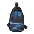 Night Forest And Moonlight Print Sling Bag